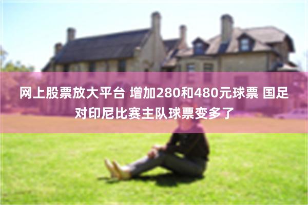 网上股票放大平台 增加280和480元球票 国足对印尼比赛主队球票变多了