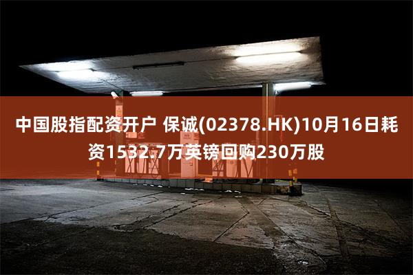 中国股指配资开户 保诚(02378.HK)10月16日耗资1532.7万英镑回购230万股