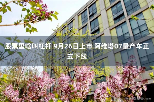 股票里啥叫杠杆 9月26日上市 阿维塔07量产车正式下线