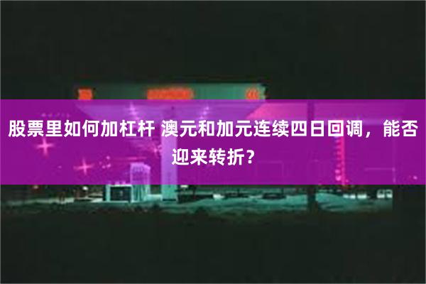 股票里如何加杠杆 澳元和加元连续四日回调，能否迎来转折？